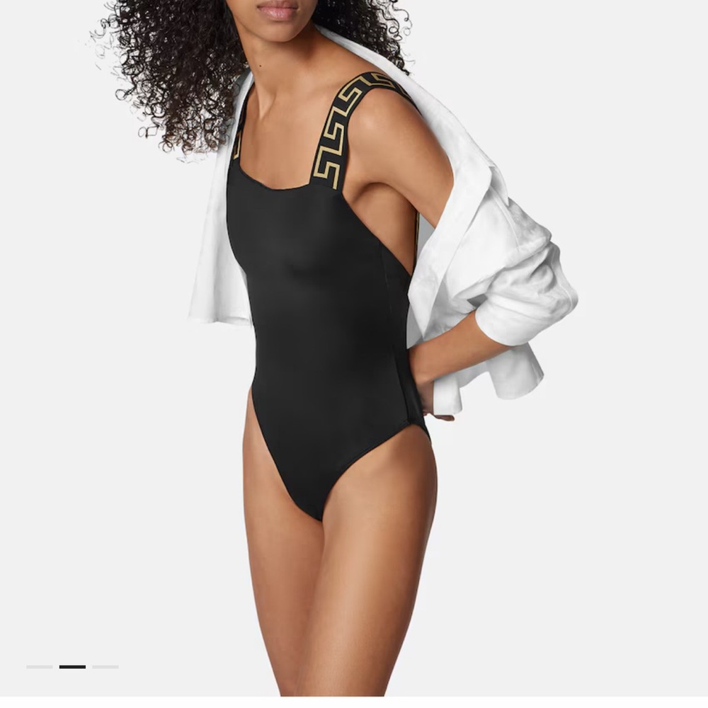 Versace Black and Gold One-Piece Swimsuit
